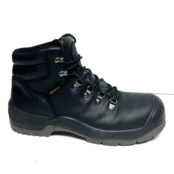Rocky Mens Worksmart Comp Toe Work Boots Black Size 10.5Wide